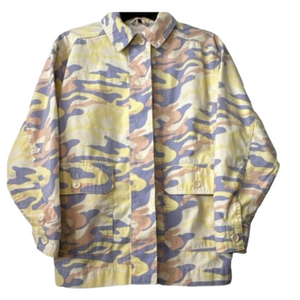 Topshop Pastel Camouflage Jean Jacket in Yellow, Lavender, Peach
